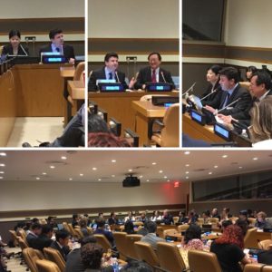 Dr Joseph Haldane, Chairman and CEO of IAFOR, co-moderating a roundtable session on Innovators and Investors at the United Nations Headquarters in New York.